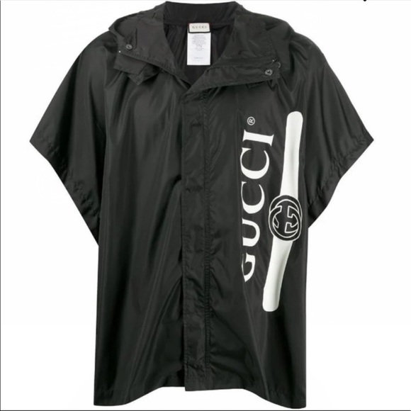 Gucci Black Windbreaker Rain Jacket Poncho One Size - Picture 2 of 16